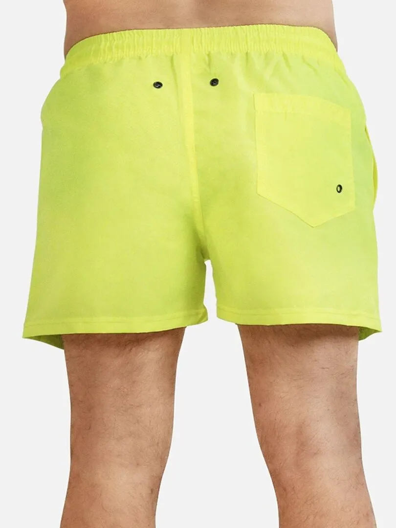 Short de bain uni Kebello - Jaune