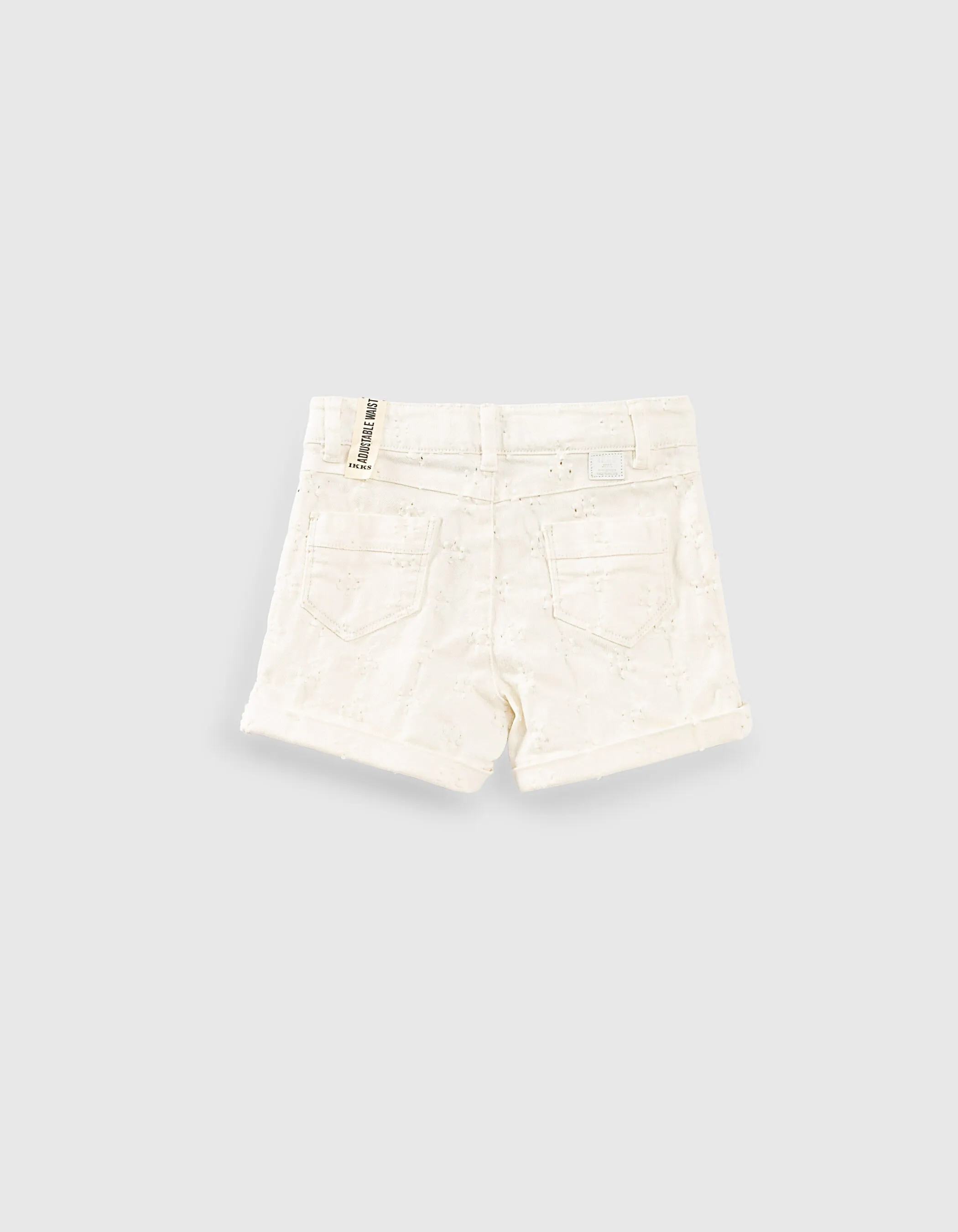 Short en jean blanc cassé usures placées fille