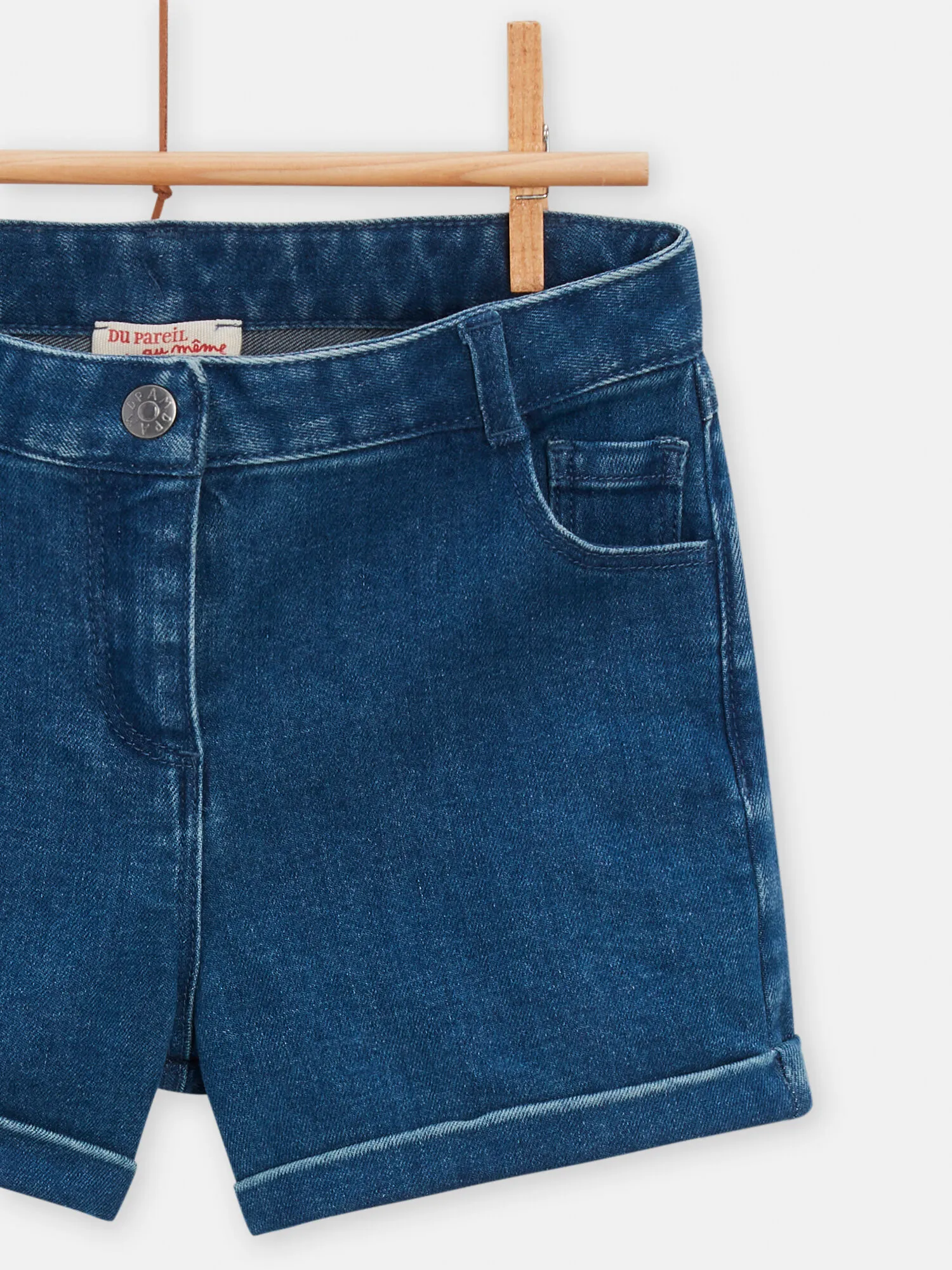 Short en jean bleu moyen pour fille