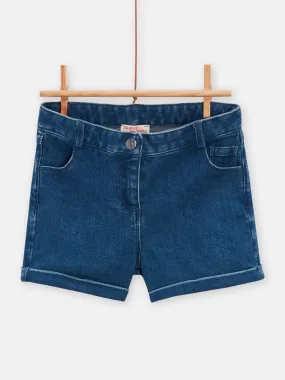 Short en jean bleu moyen pour fille