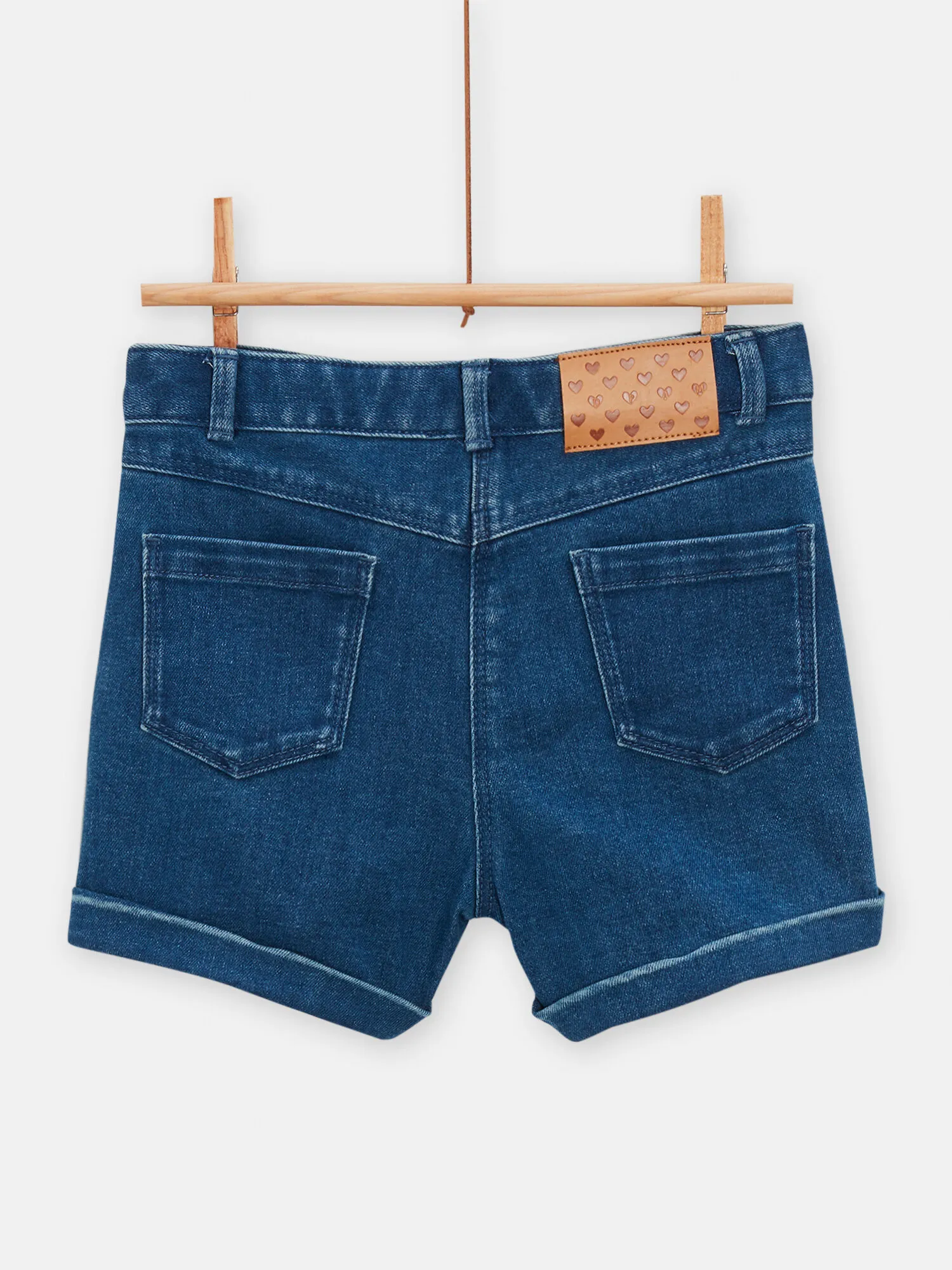 Short en jean bleu moyen pour fille