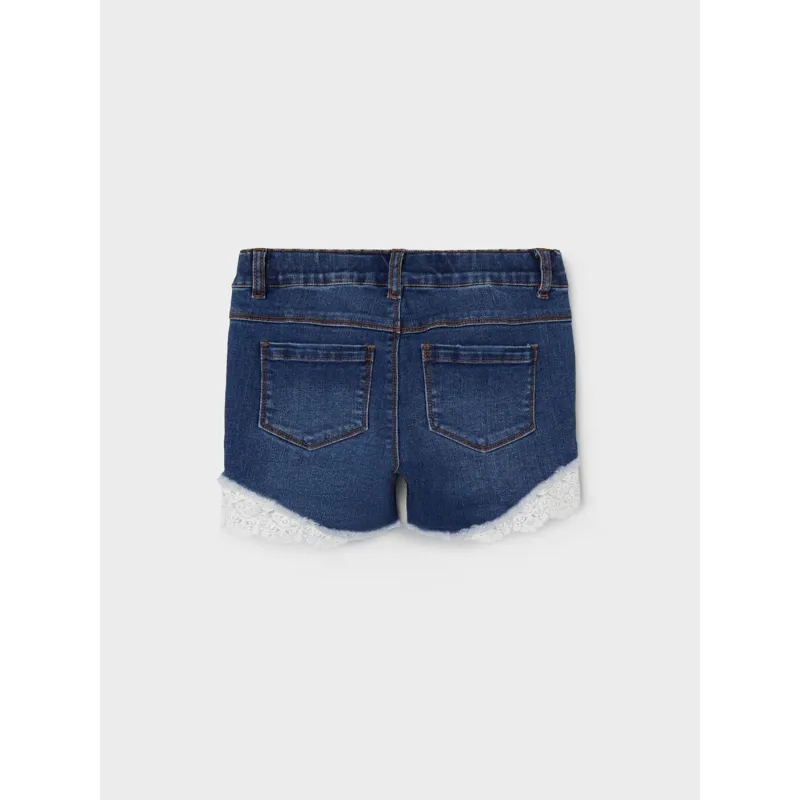 Short en jean salli dentelle bleu fille - Name It | wimod