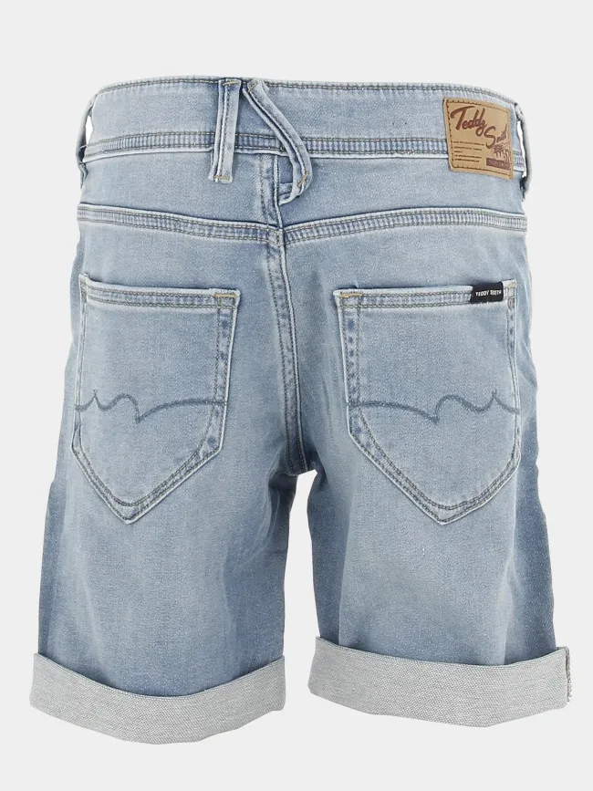 Short en jean scotty 3 bleu clair garçon - Teddy Smith | wimod