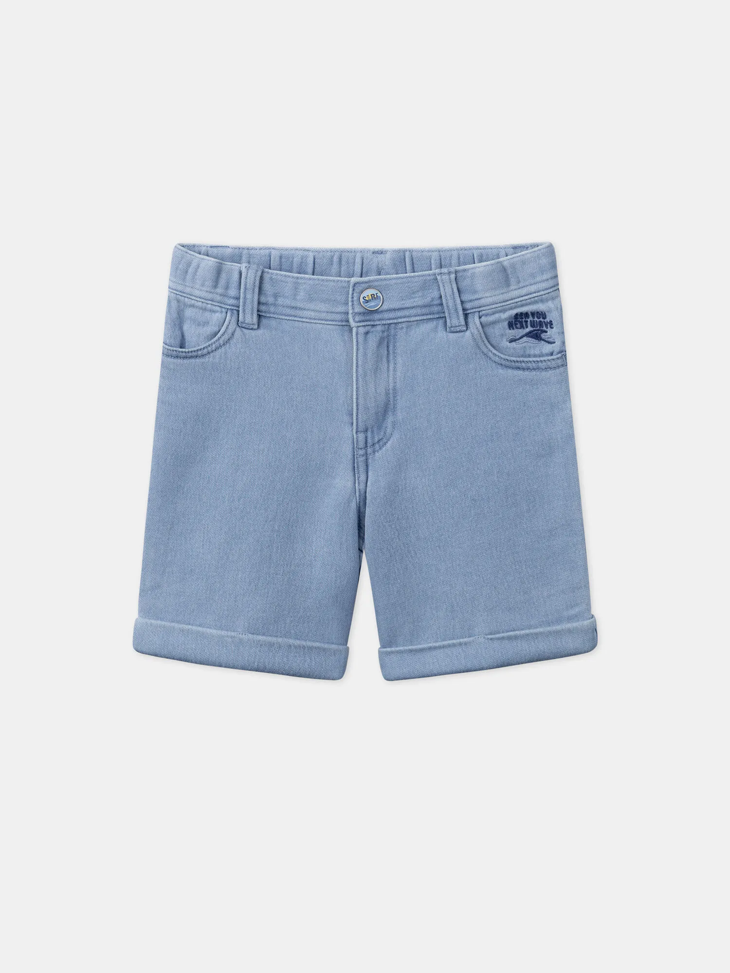 Short Knit Denim clair