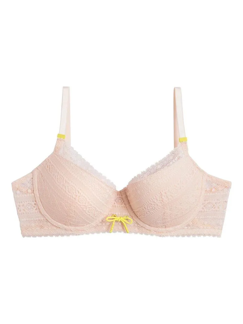 Soutien-gorge ampliforme coque moulée LIBRE - Camille Cerf & Pomm'Poire - Rose