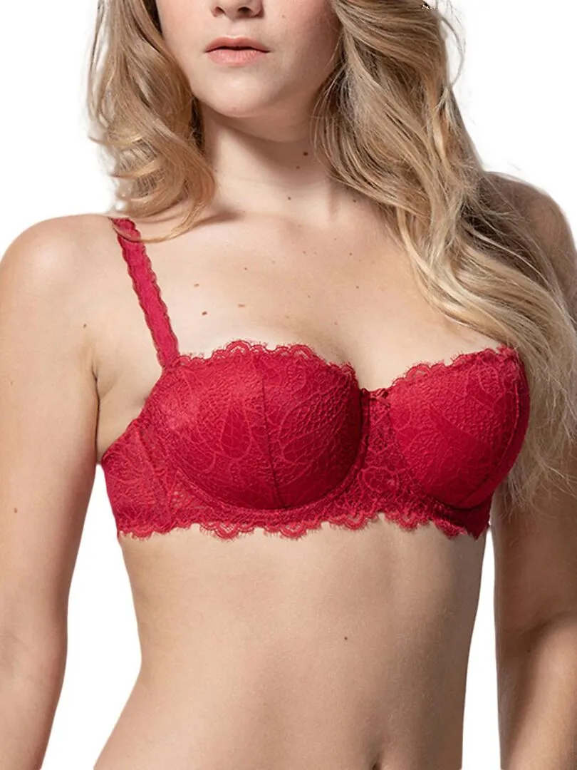 Soutien-gorge balconnet Orchidea rouge - Rouge