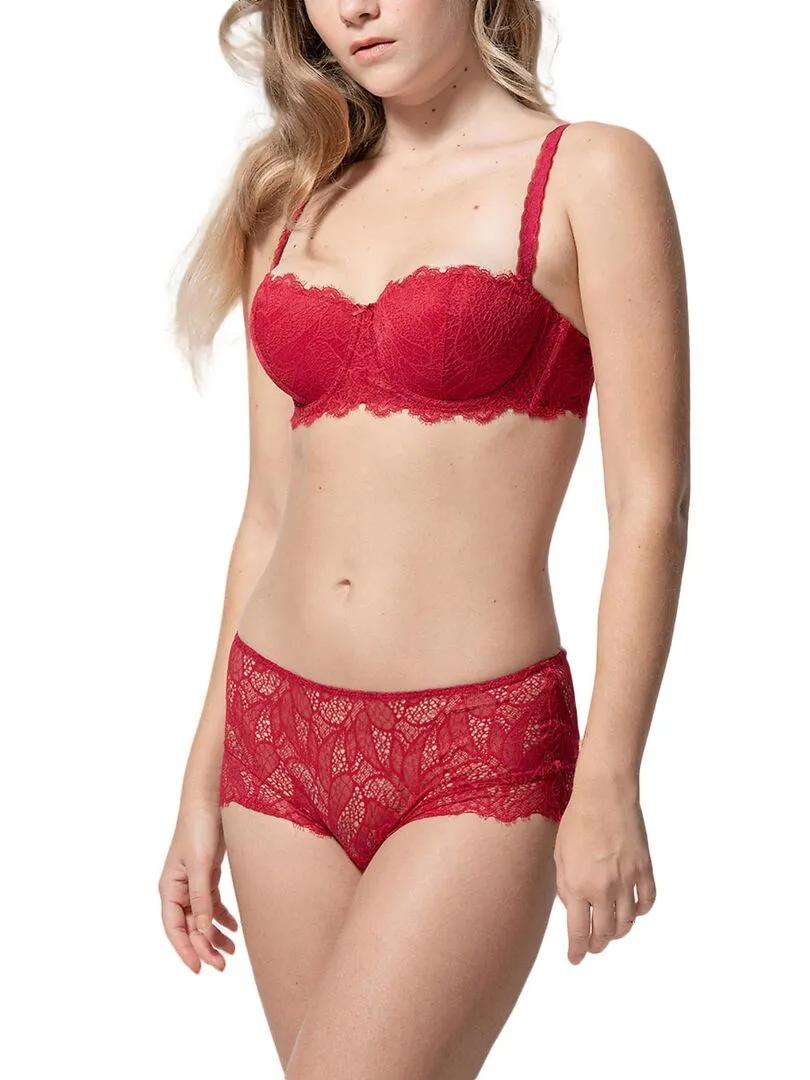 Soutien-gorge balconnet Orchidea rouge - Rouge