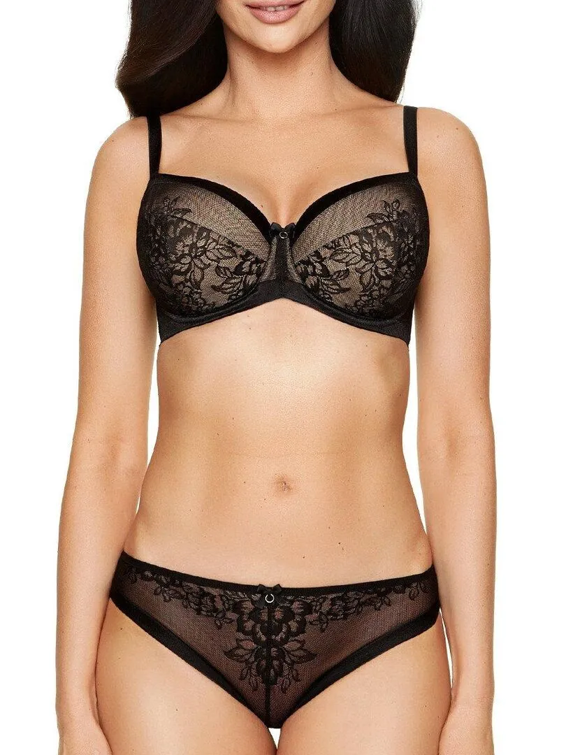 Soutien-gorge balconnet paddé Porto - Noir