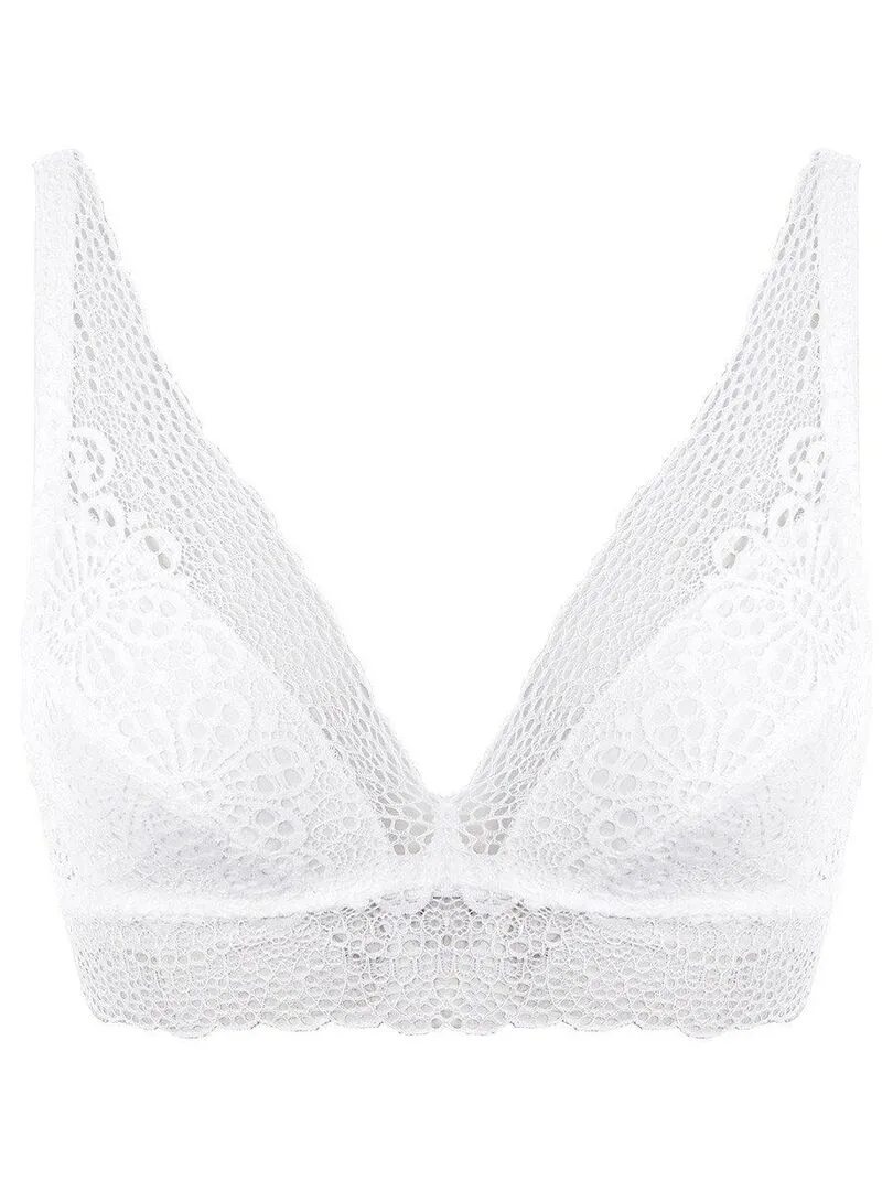 Soutien-gorge bralette sans armatures en dentelle Erin - Blanc