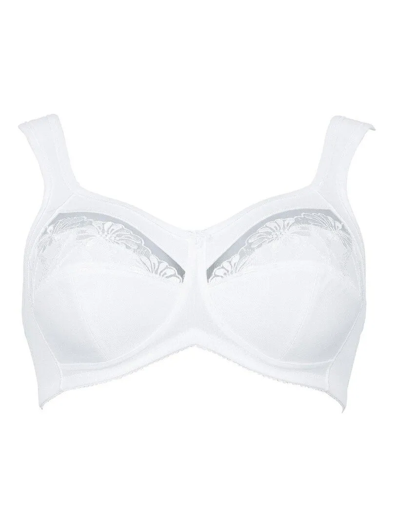 Soutien-gorge confort sans armature bretelles larges Safina - Blanc