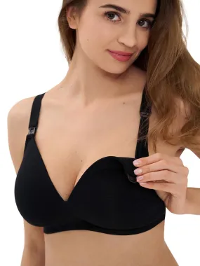 Soutien-gorge d'allaitement préformé sans armatures Lucy - Noir