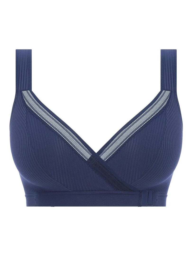 Soutien-gorge grande taille sans armatures ouverture frontale Fusion - Bleu