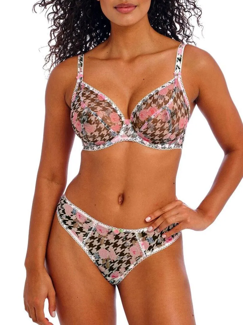 Soutien-gorge plongeant à armatures Rose Blossom - Rose