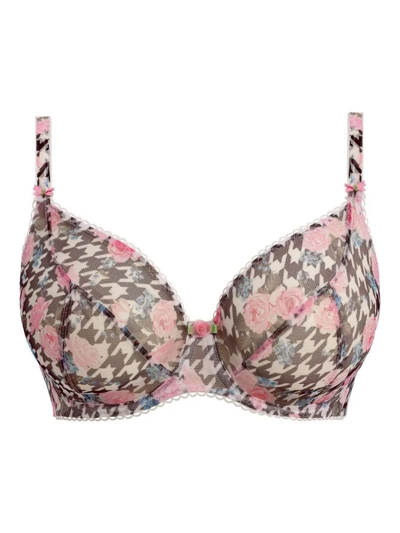 Soutien-gorge plongeant à armatures Rose Blossom - Rose