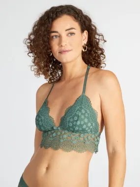 Soutien-gorge triangle en dentelle - Vert