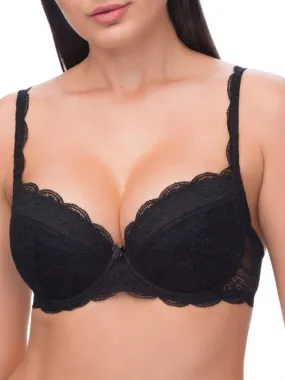 Soutien-gorge à coussinets amovibles en dentelle Snezhana - Noir