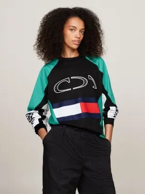 Sweat de course automobile Tommy x Mercedes F1 x CR colour-block | Noir | Tommy Hilfiger