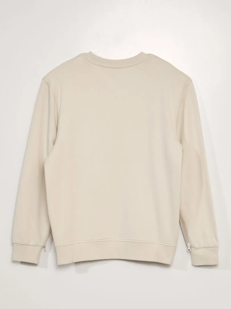 Sweat en molleton avec imprimé - So Easy - Beige