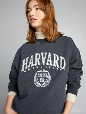 Sweat oversize 'Harvard' à col rond - Gris