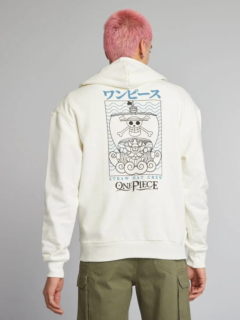 Sweat à capuche 'One Piece' - blanc