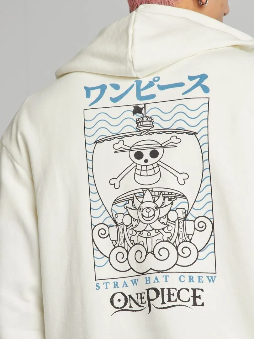 Sweat à capuche 'One Piece' - blanc