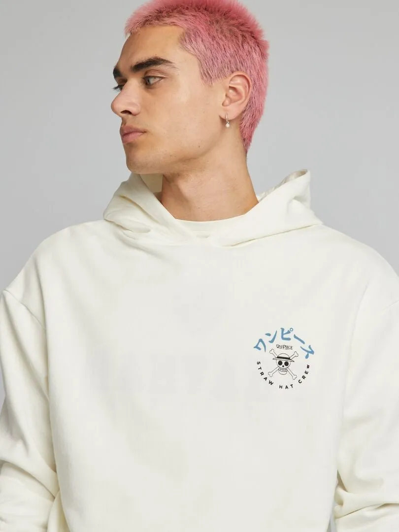 Sweat à capuche 'One Piece' - blanc