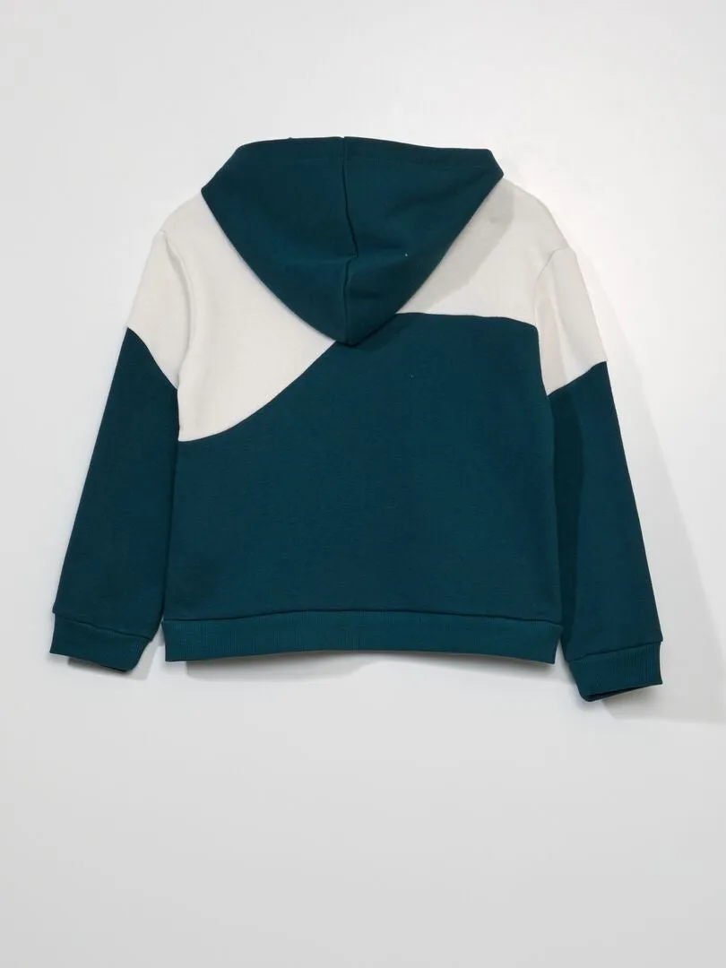 Sweat à capuche 'skate park' - Vert/blanc