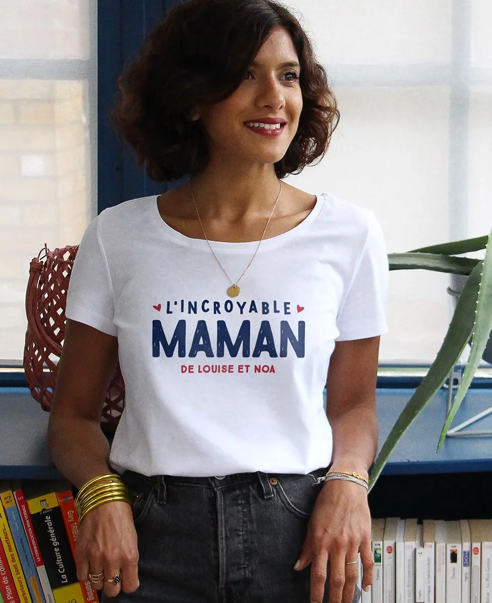 T-Shirt femme L'incroyable maman personnalisé