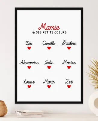 T-Shirt femme Mamie et ses petits coeurs personnalisés