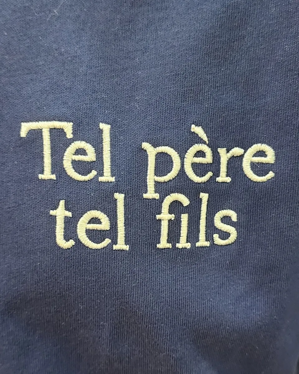 T-Shirt homme marine Tel père tel fils blanc