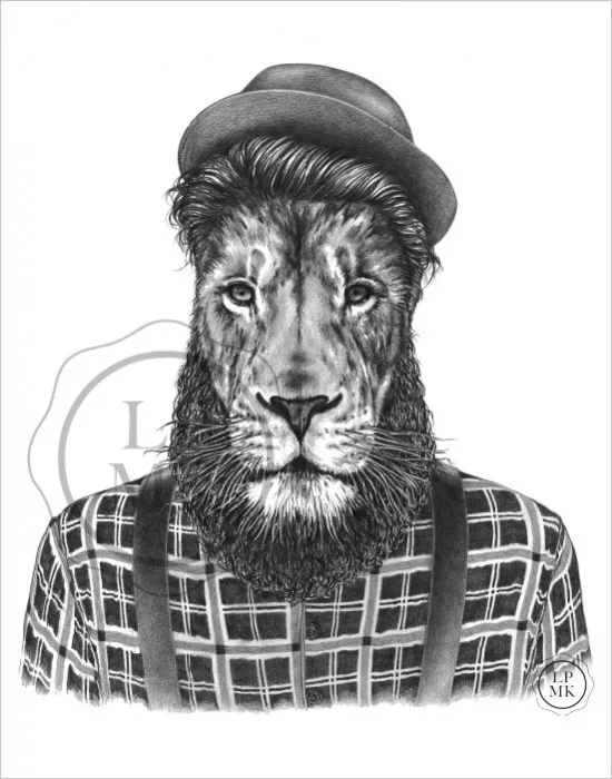 T-Shirt Lion Hipster