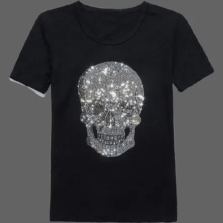 T-shirt Tête de mort brillant pour Homme