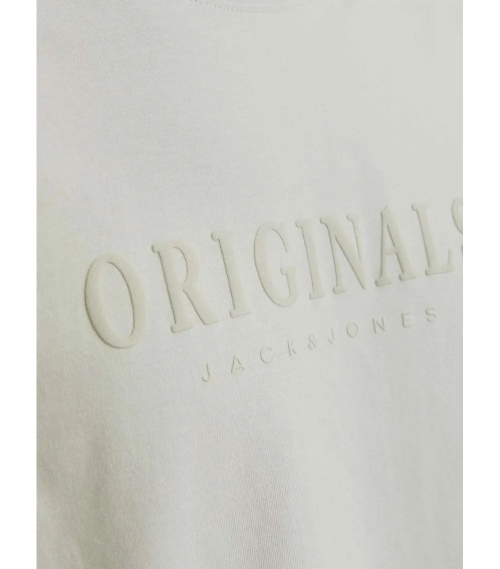 Tee-shirt coupe droite Jack & Jones en coton tilleul imprimé écriture en relief