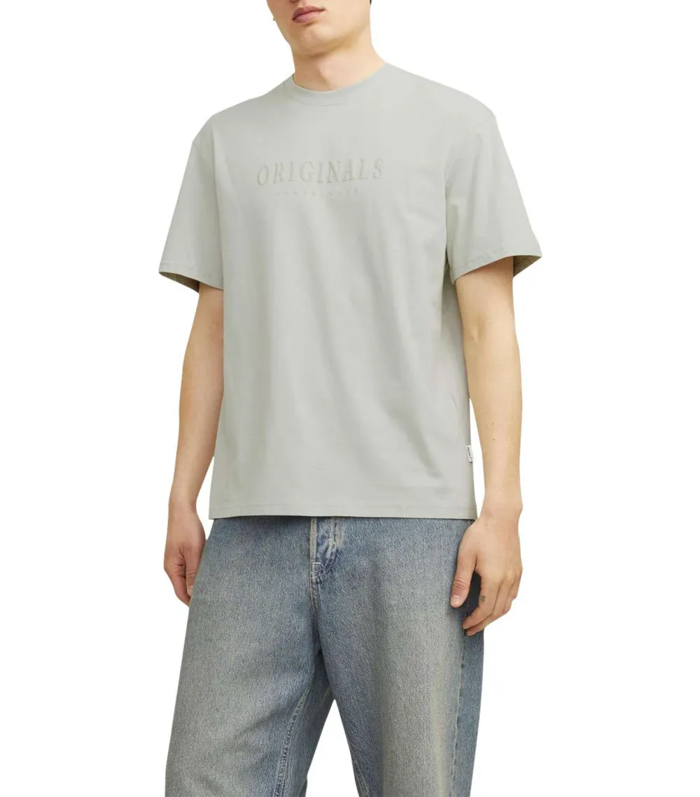 Tee-shirt coupe droite Jack & Jones en coton tilleul imprimé écriture en relief