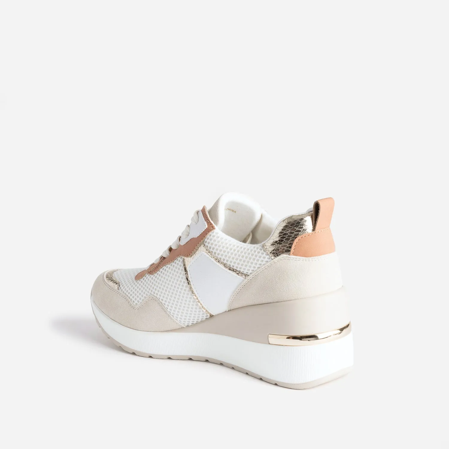 Tennis blanche, beige, terracotta semelle amovible - Baskets / Tennis Femme | ERAM