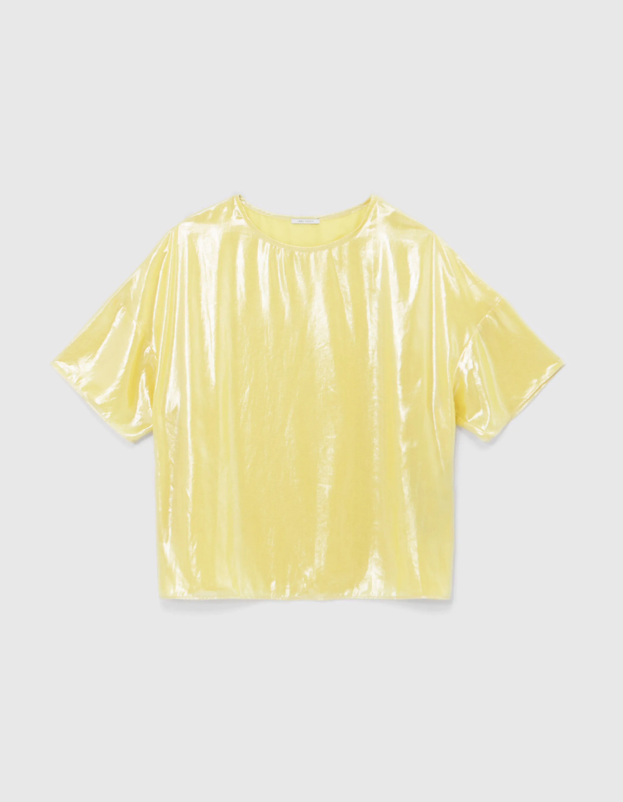 Top jaune lamé coupe loose Femme