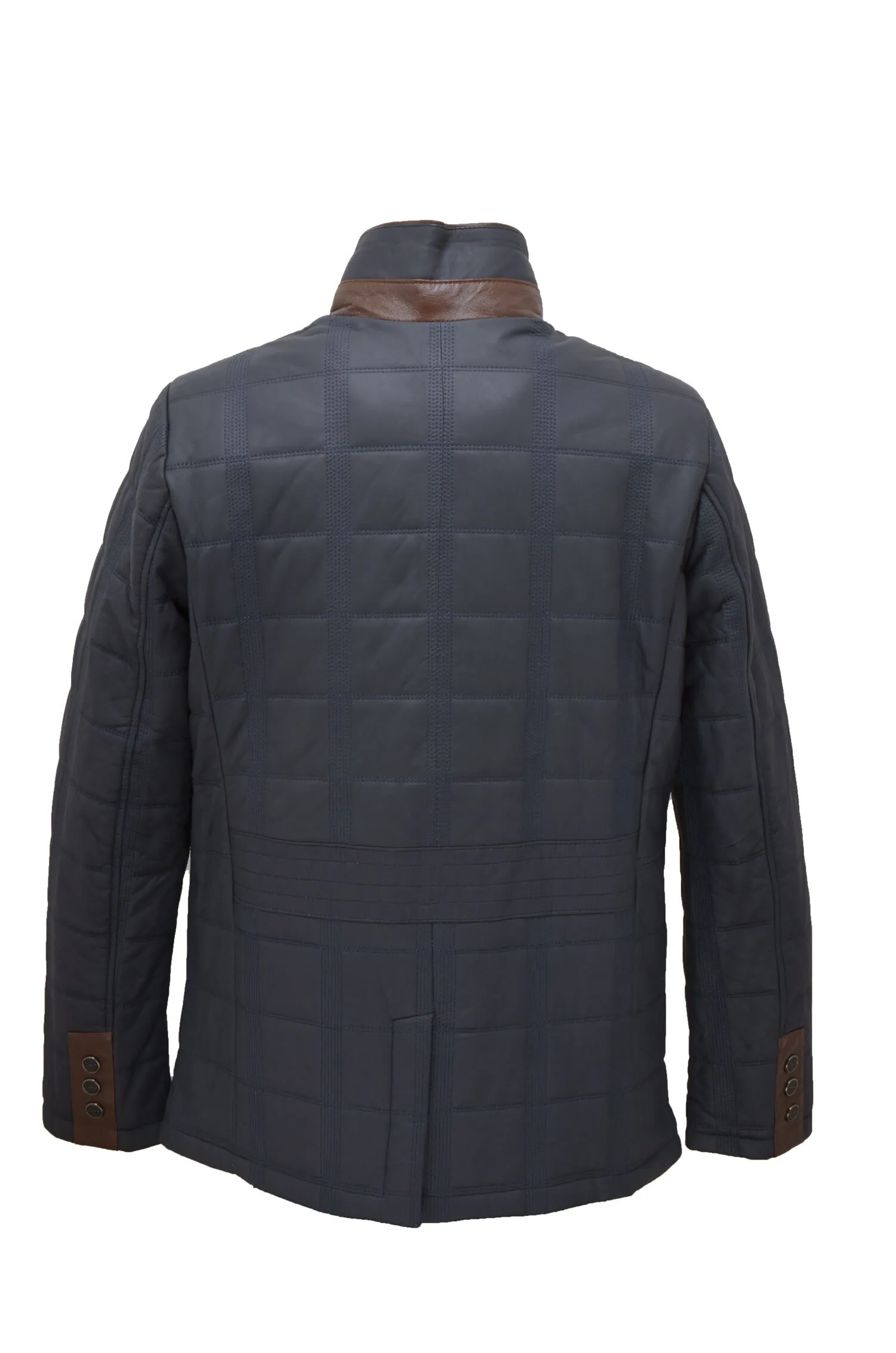 Veste cuir homme navy