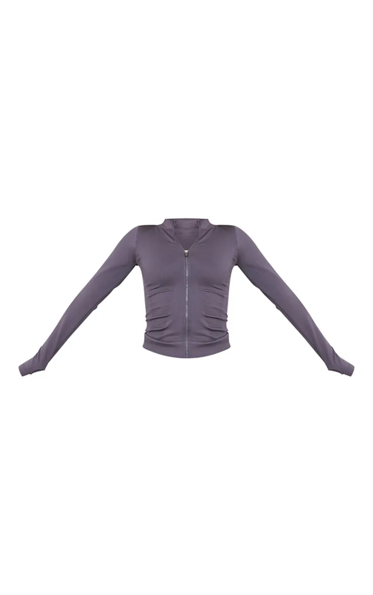 Veste de sport basique sans coutures gris anthracite