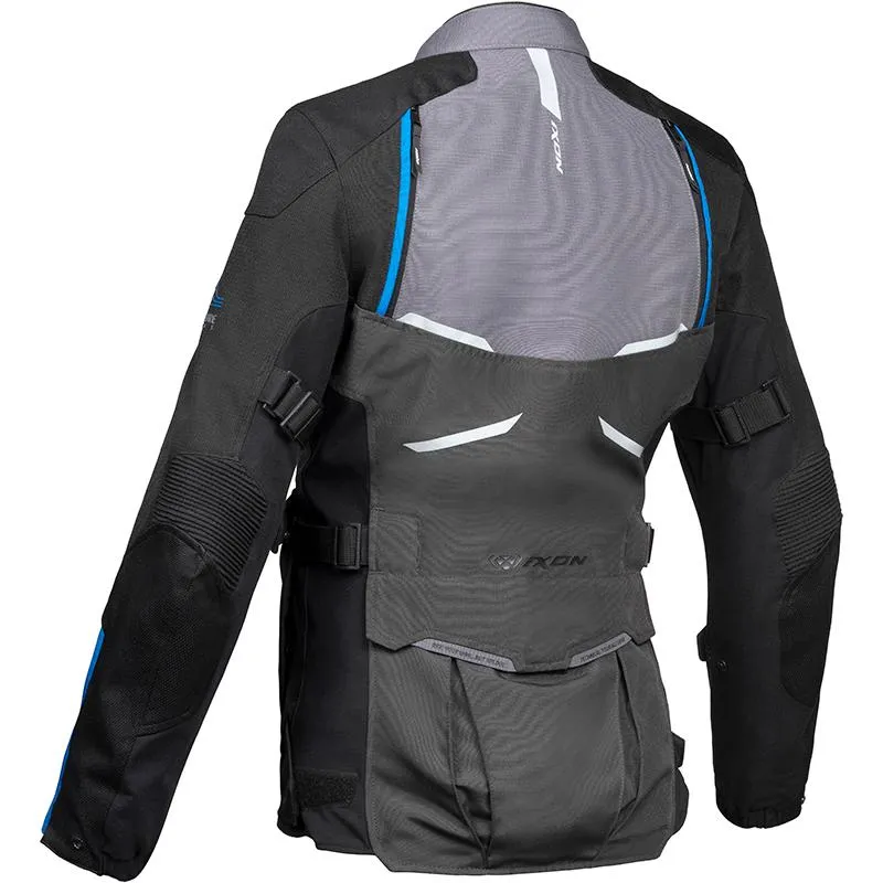 Veste EDDAS LADY IXON GRIS/NOIR/BLEU - MAXXESS.FR, Veste moto