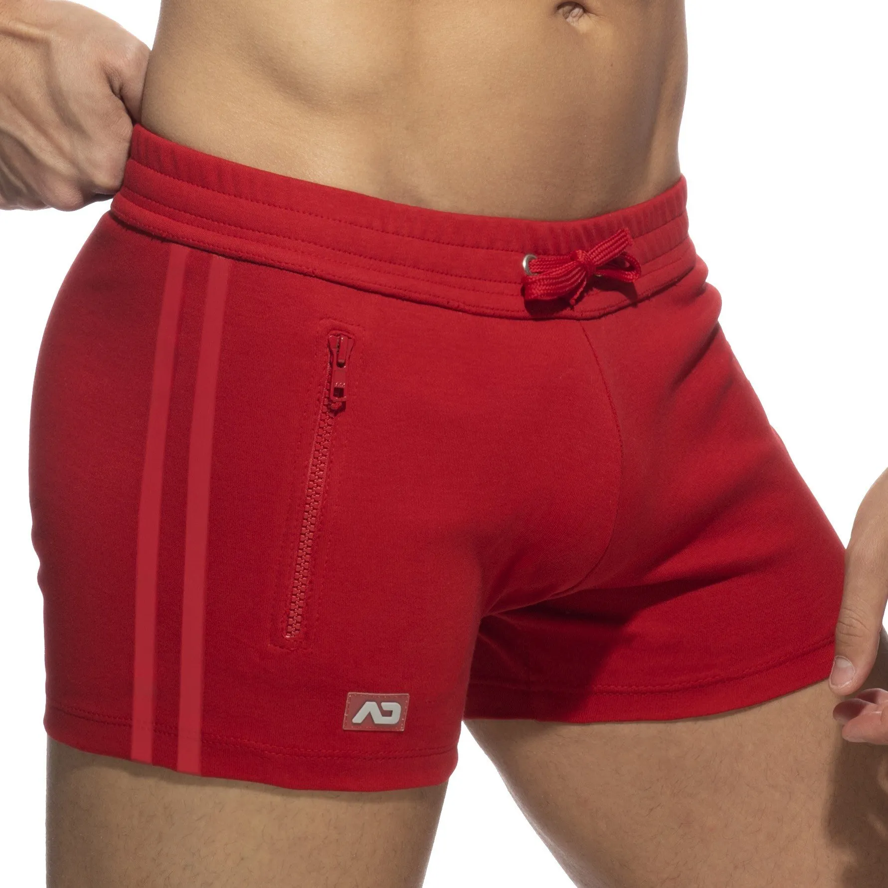 Zip pocket sports short - rouge - ADDICTED : vente short homme ADDI...