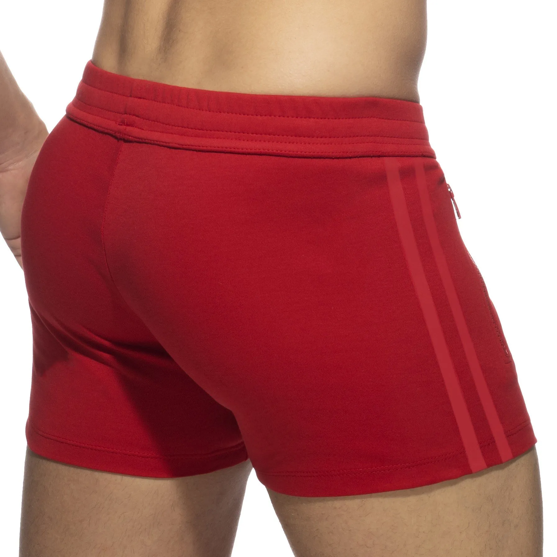 Zip pocket sports short - rouge - ADDICTED : vente short homme ADDI...