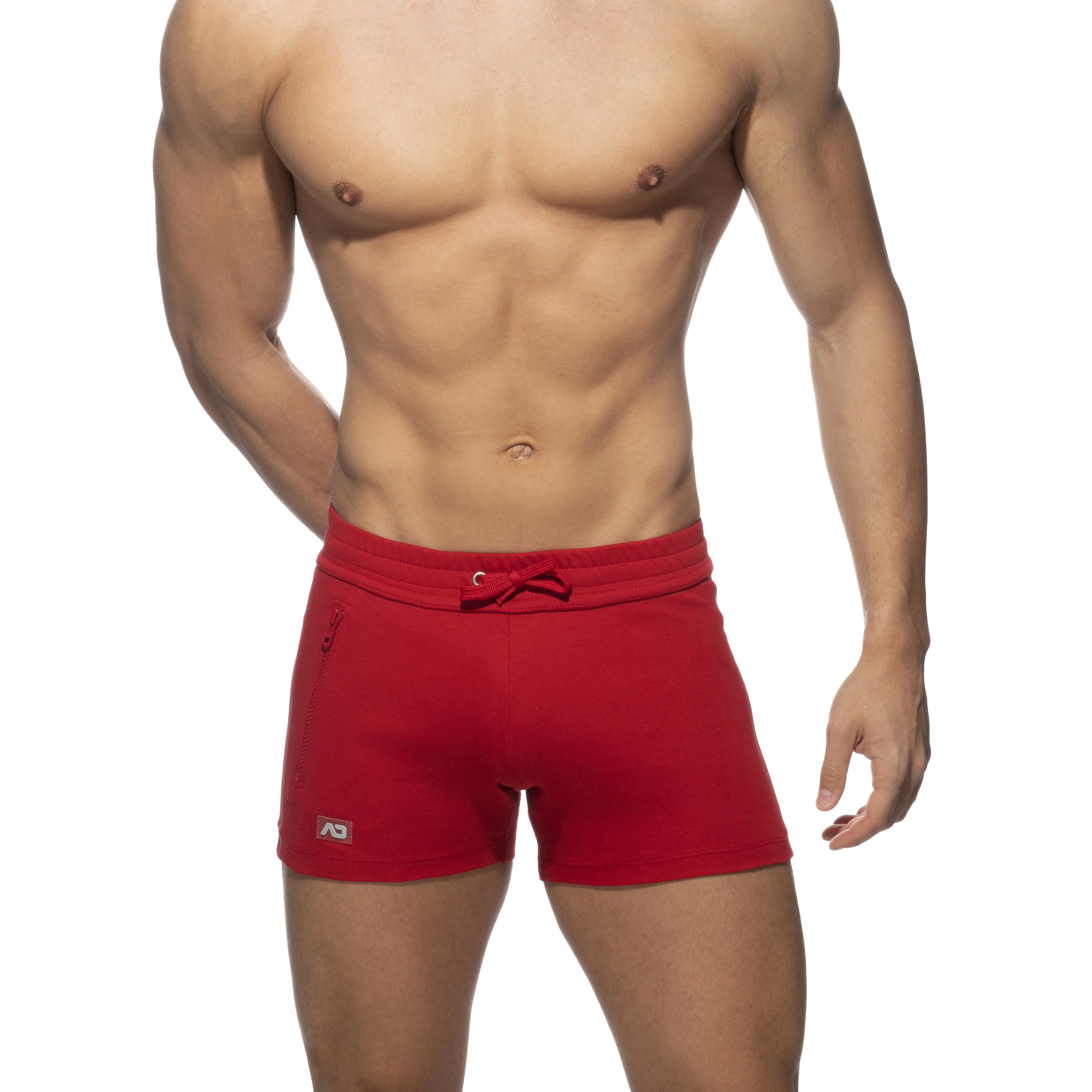 Zip pocket sports short - rouge - ADDICTED : vente short homme ADDI...