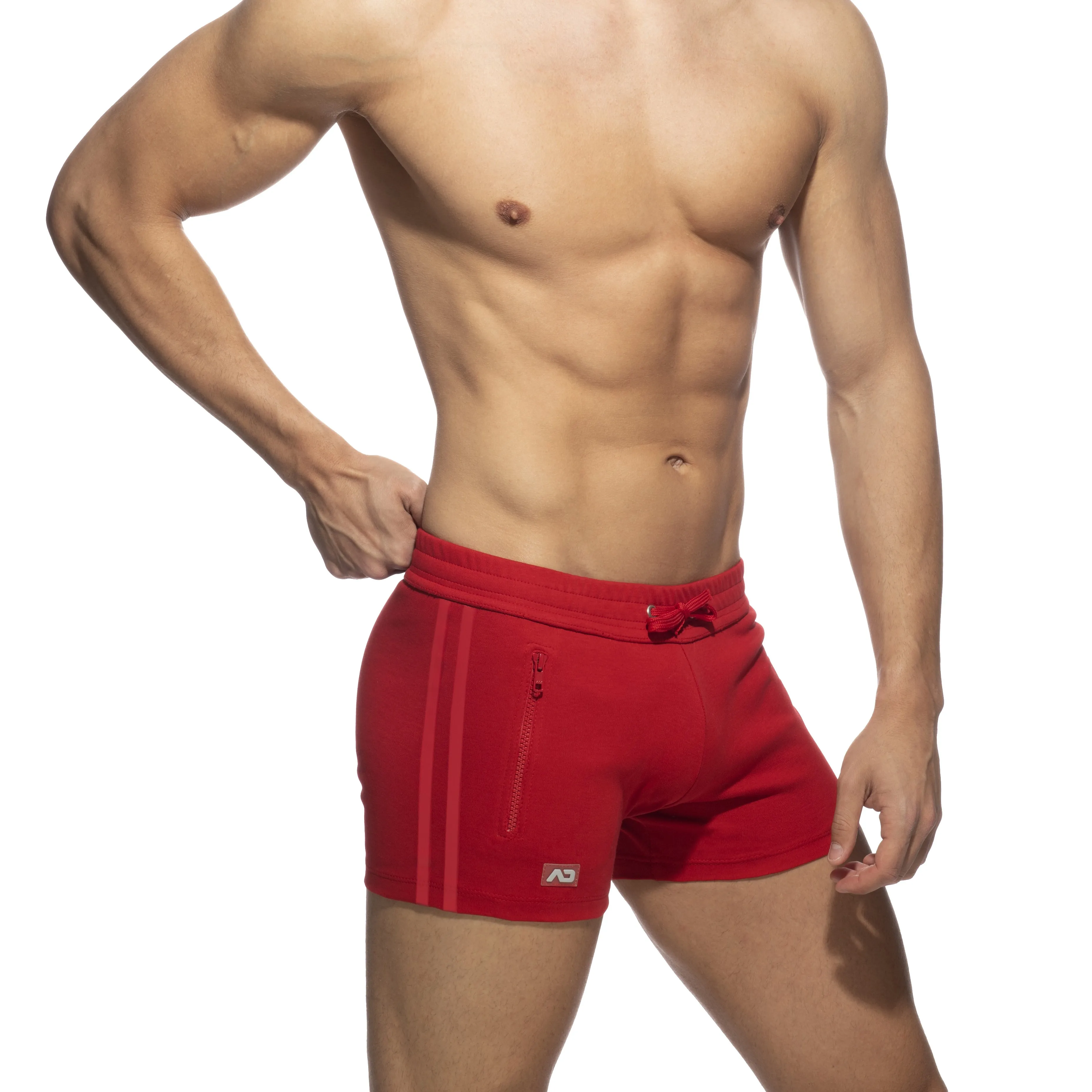 Zip pocket sports short - rouge - ADDICTED : vente short homme ADDI...