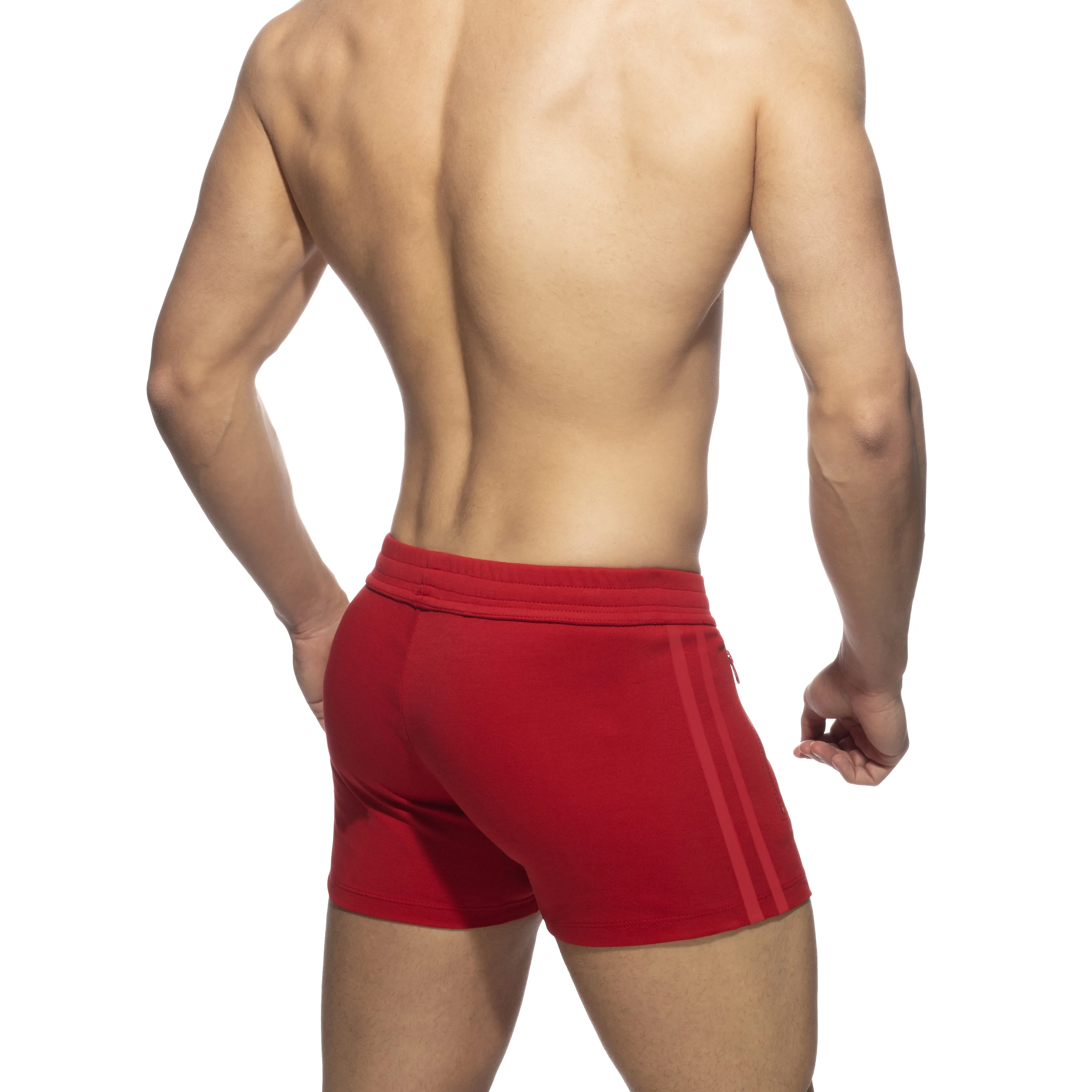 Zip pocket sports short - rouge - ADDICTED : vente short homme ADDI...